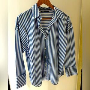 Zara stripped Button-Up Women’s Small (Oversized)